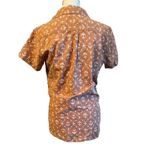 Obey propaganda short sleeve button up shirt anchor design men’s size small - Picture 4 of 5